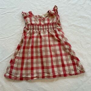 Red and White Plaid Kids Casual Dress